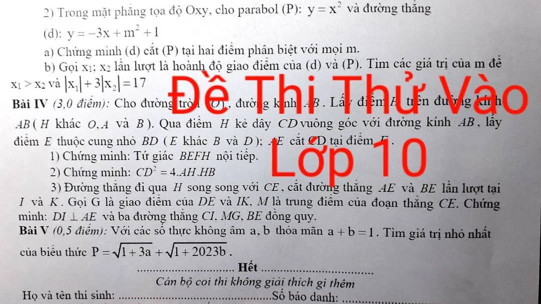 Video ôn thi vào lớp 10 môn Toán tại Hà Nội
