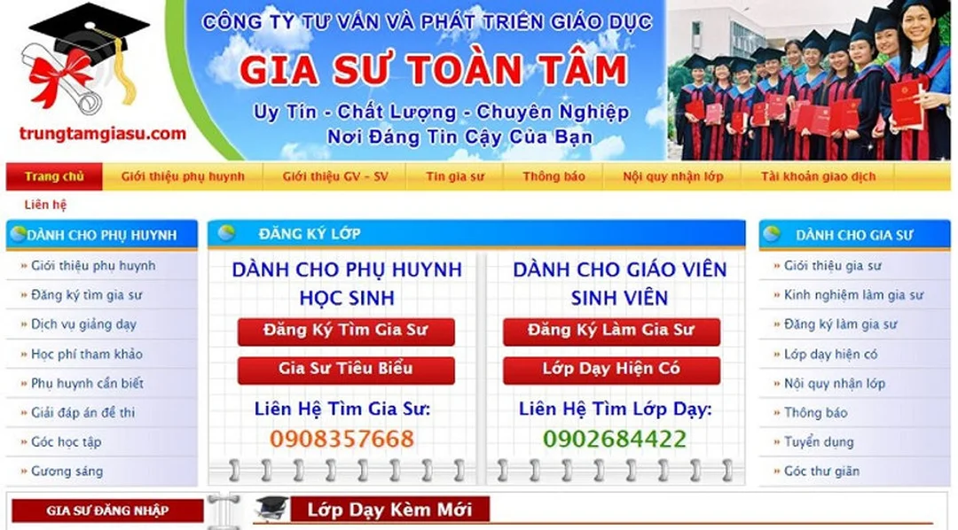 gia sư toàn tâm phù hợp với sinh viên và giáo viên nhận lớp