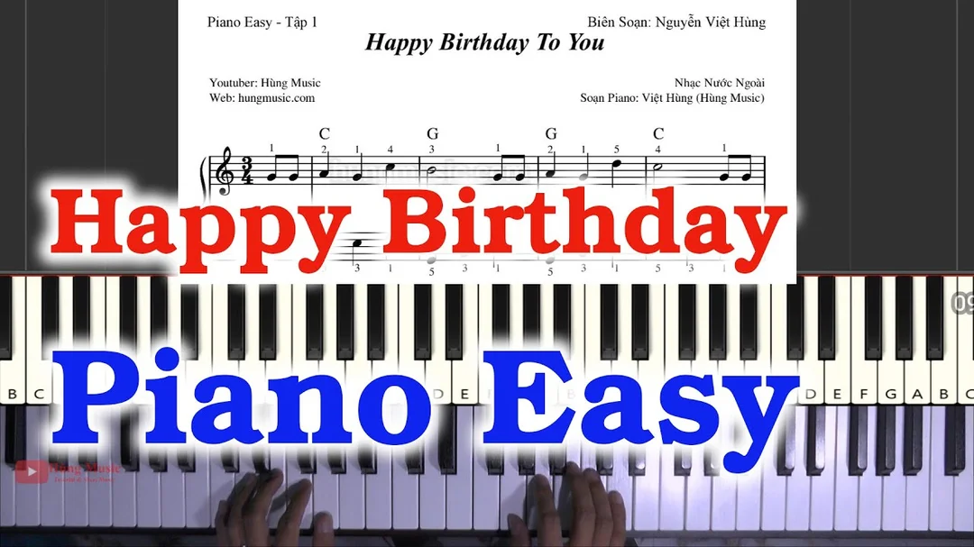 Happy Birthday Piano Easy - Hùng Music