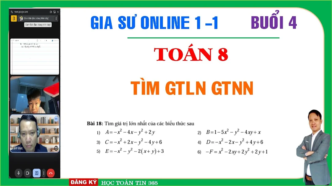 Học Toán lớp 8 với gia sư học sinh lớp 8 học toán qua video và bài giảng gia sư