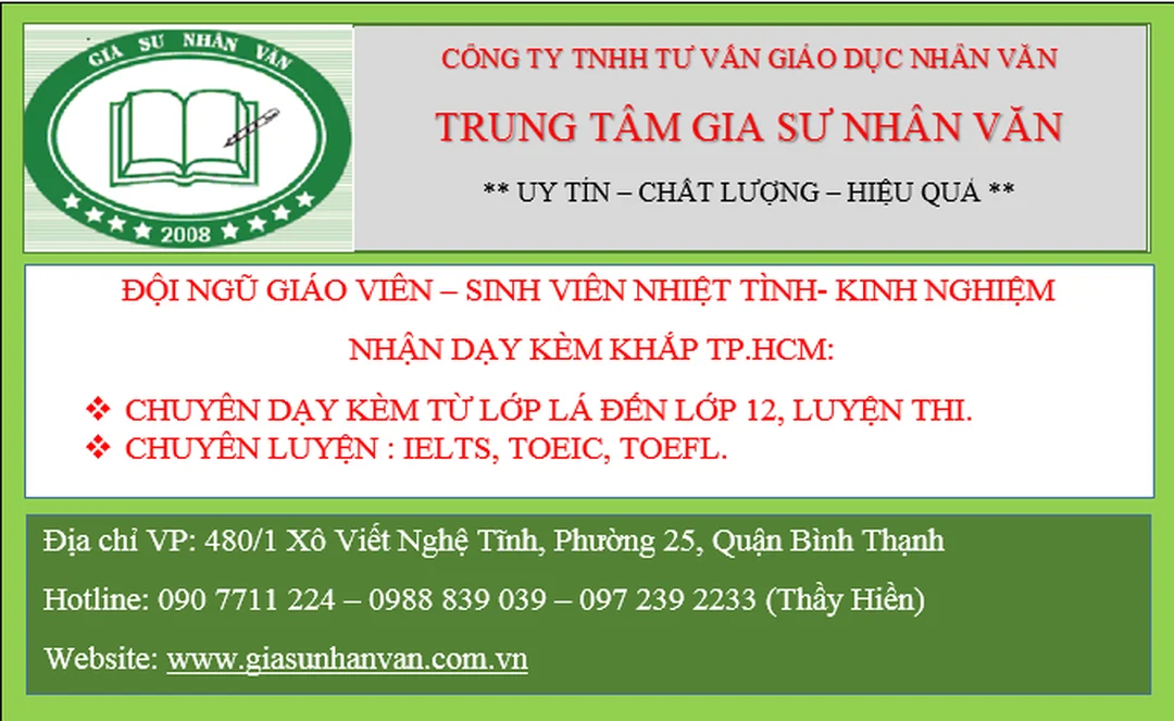 lớp mới gia sư nhân văn bảng lớp cập nhật tháng 05 năm 2026
