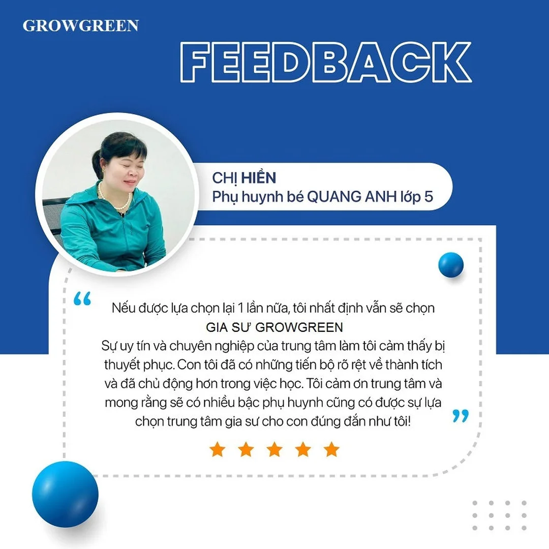 trung tâm gia sư growgreen thông tin tổng quan